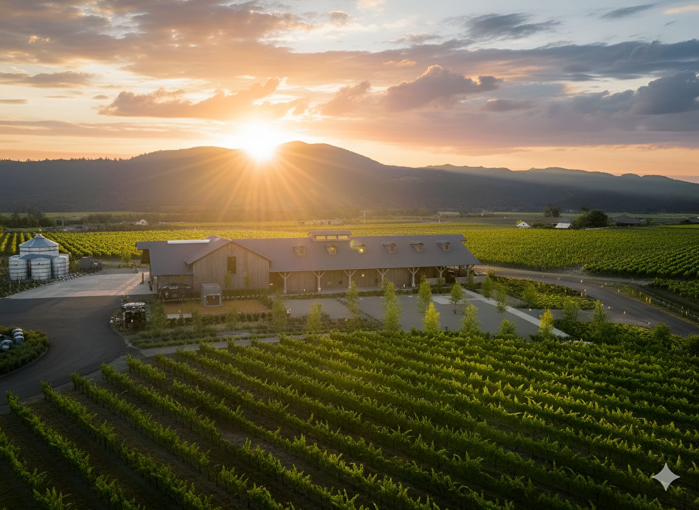 Napa Valley vineyard in golden light for first-time winery visitors.