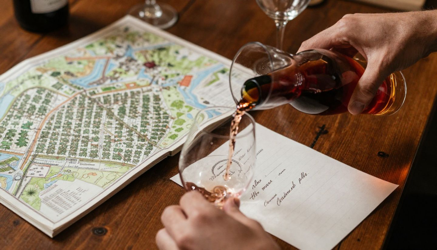 Wine being poured at a seated tasting in a family-owned Napa Valley winery, highlighting personal hospitality and craftsmanship.