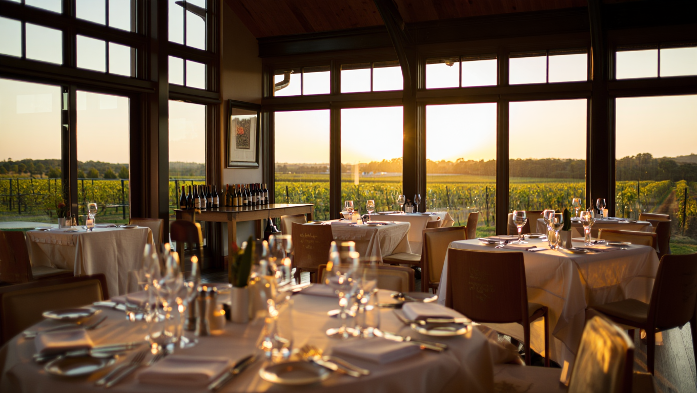Sommelier presenting an aged Napa Valley Cabernet at a restaurant table, emphasizing wine service and thoughtful pairings