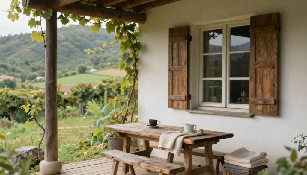 Private vineyard retreat in Napa Valley with a quiet patio and hillside view, ideal for couples seeking a peaceful honeymoon stay.