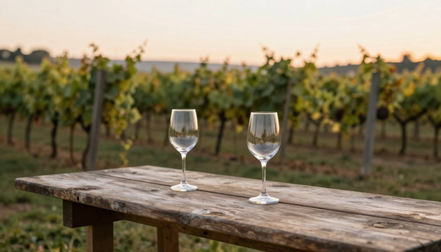 Outdoor seated wine tasting overlooking Napa Valley vineyards, illustrating a relaxed self-guided winery visit.