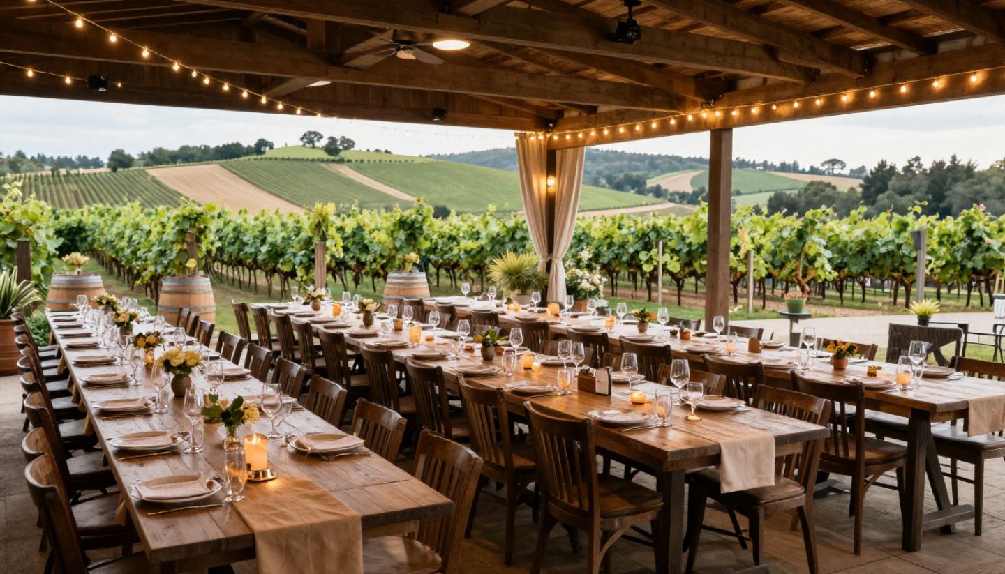 Outdoor Napa winery event space for large celebration.