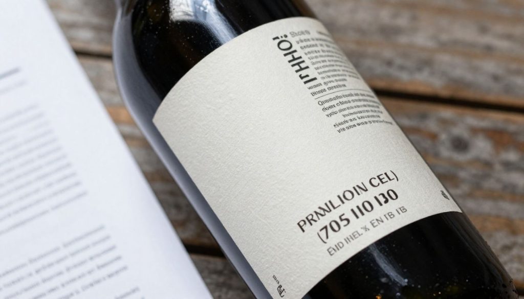 Napa Valley wine bottle with international shipping labels and export documentation, illustrating global wine distribution.