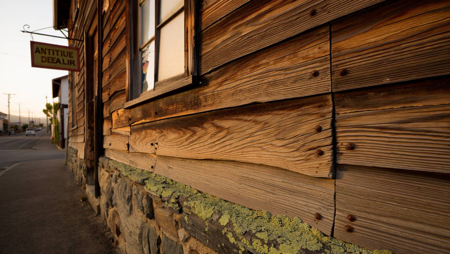 Vintage antique store on a quiet side street in Calistoga Napa Valley, highlighting historic districts and local shopping.