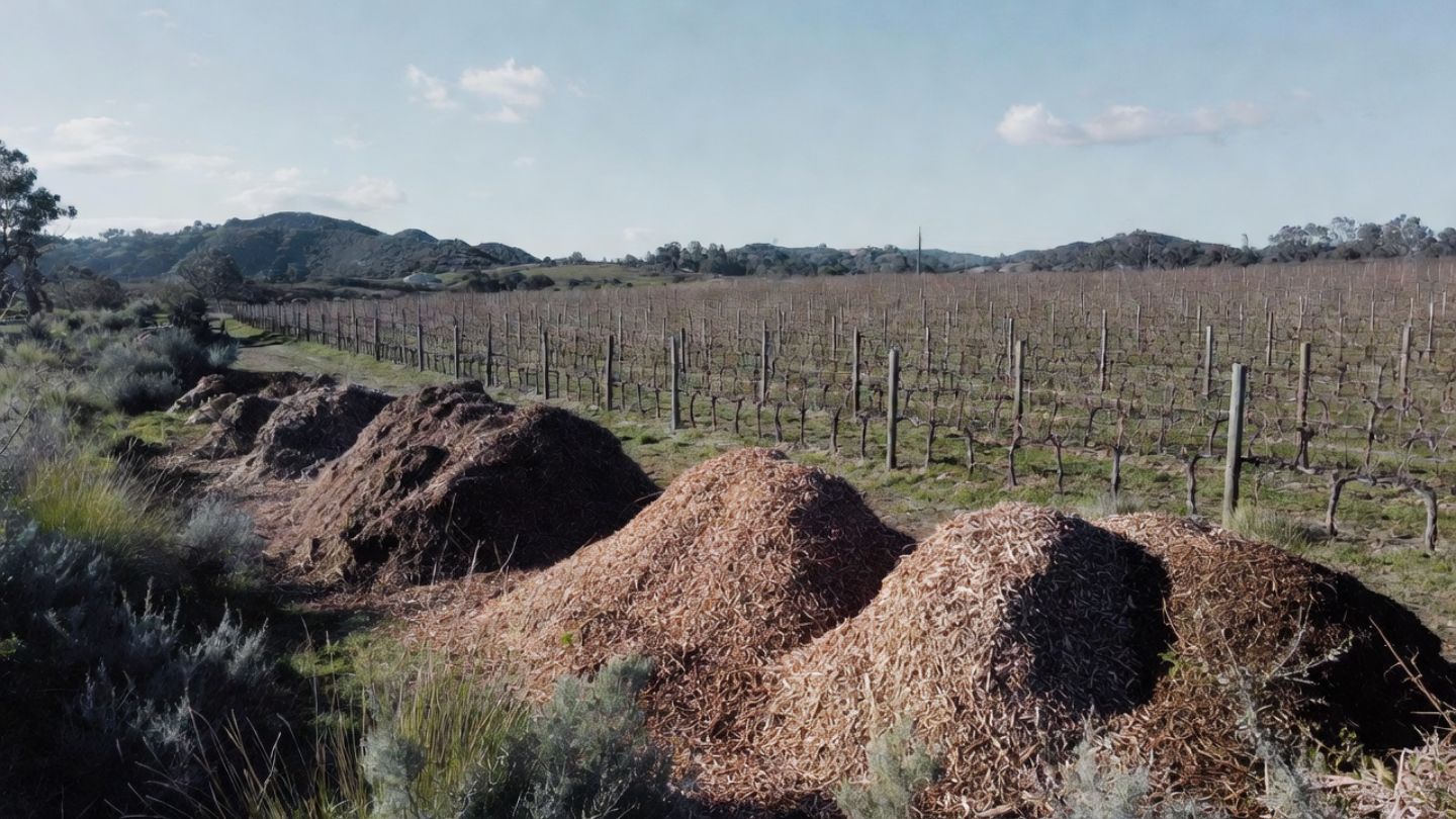 Small family run vineyard in Napa Valley using organic and regenerative farming methods, illustrating long term land stewardship and sustainable wine growing.