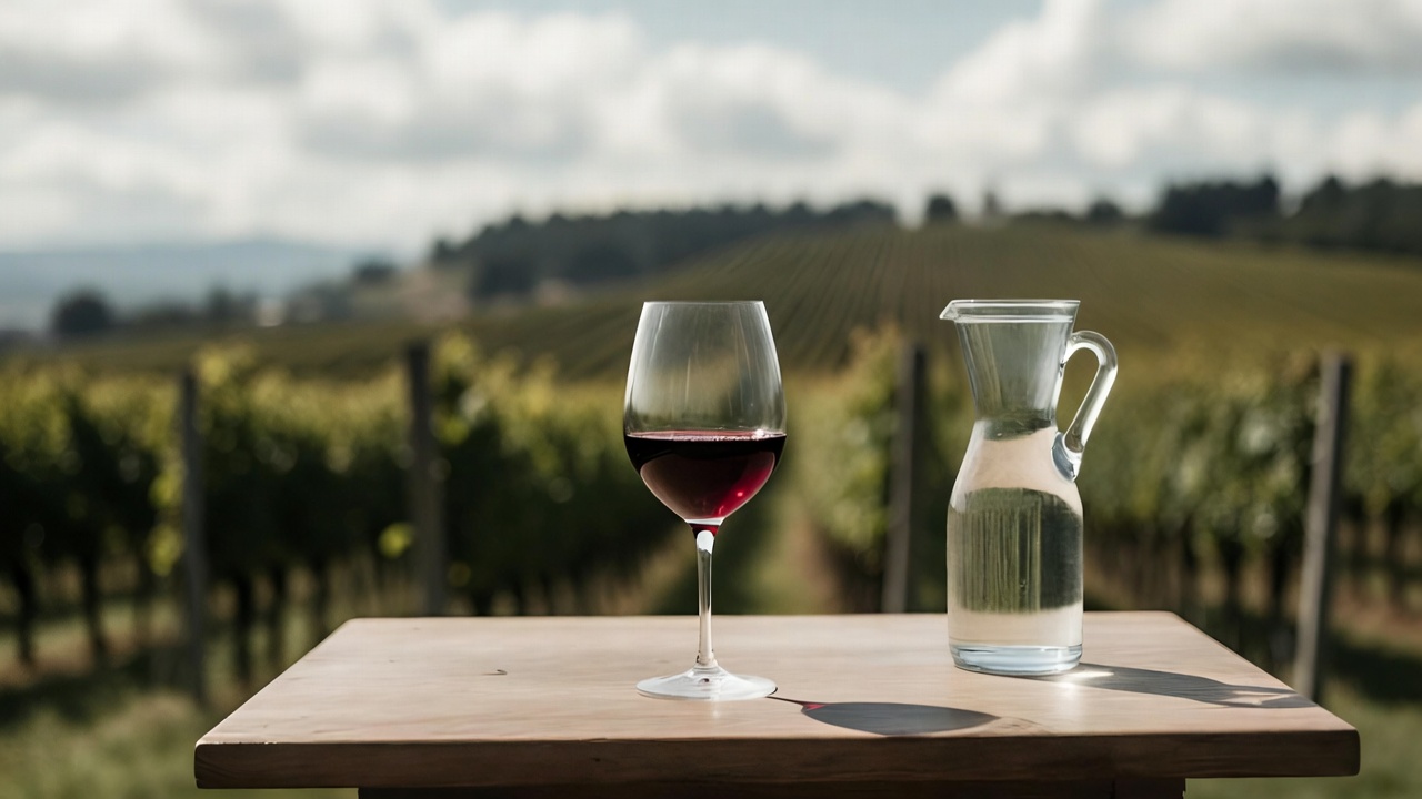 Seated wine tasting in Napa Valley with a single glass and water, representing thoughtful and intentional wine experiences.
