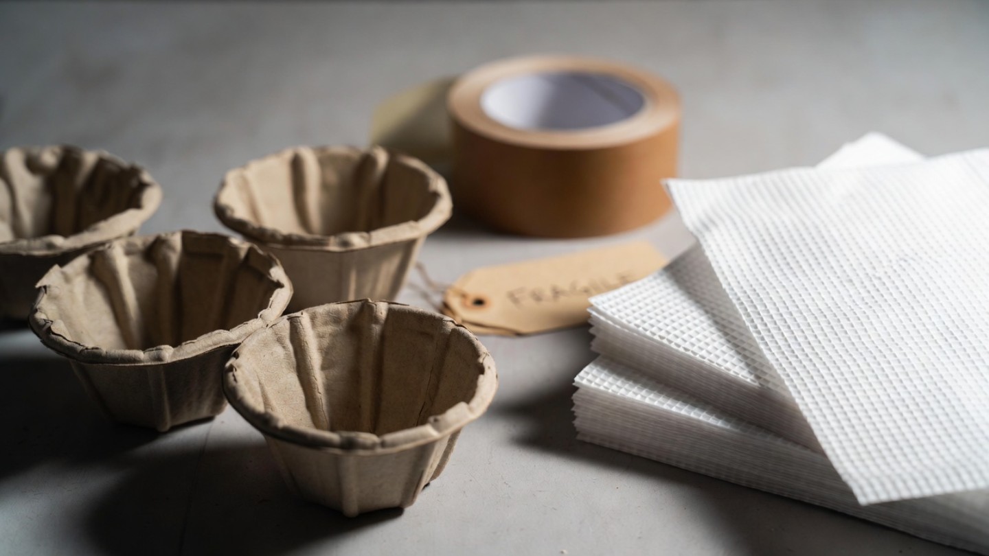 Wine shipping materials including protective bottle shippers and thermal liners used by Napa Valley wineries to safely ship wine to San Francisco homes and offices.