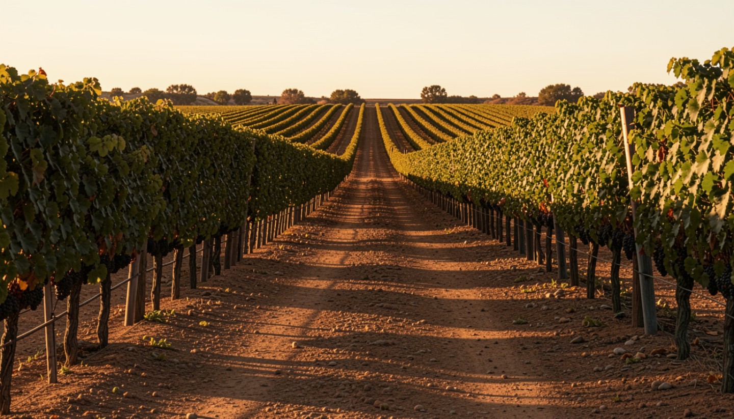 Late afternoon light along Silverado Trail in Napa Valley with vineyard rows, symbolizing slowing pace and perspective during a career pivot.
